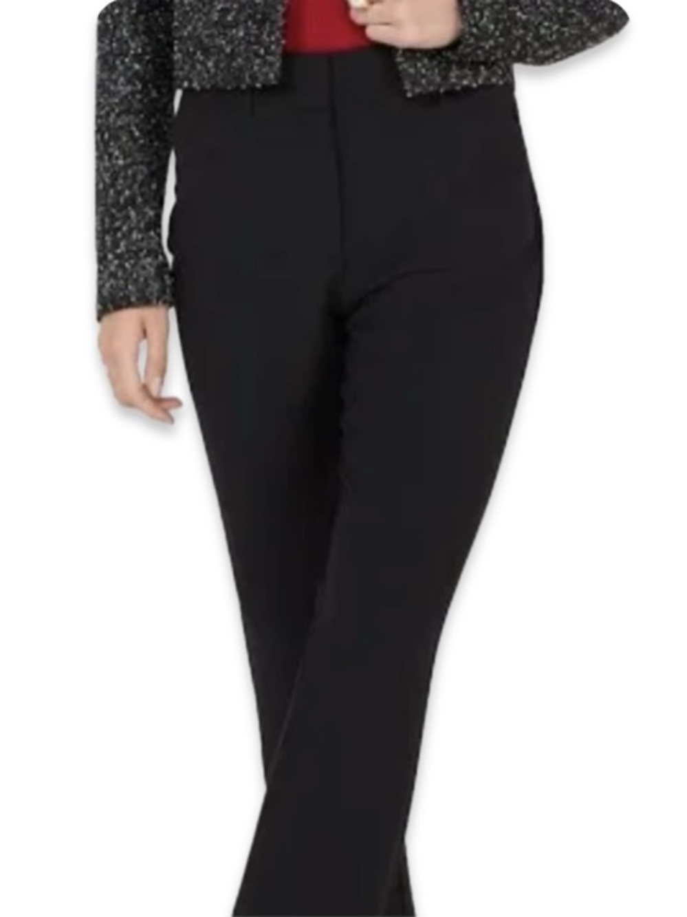 Suzy Shier Black Dress Pants Work Adjustable Waist Pockets Trouser 7